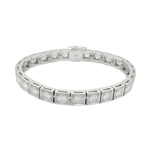 Bracelet Bracelet ancien diamants, platine. 58 Facettes 32158
