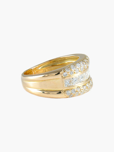 Bague Or Jaune / Diamants / 54 BAGUE "ECLIPSE" OR & DIAMANTS 58 Facettes BO/220002 STA