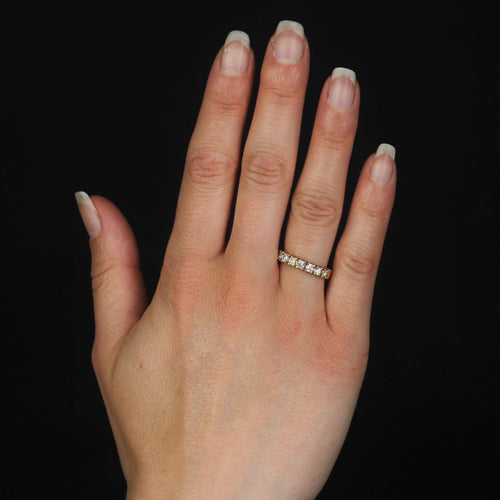 Bague 53 Alliance or jaune diamants griffés 58 Facettes 14-310