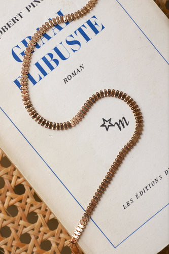 Collier Collier or rose maille fantaisie 58 Facettes