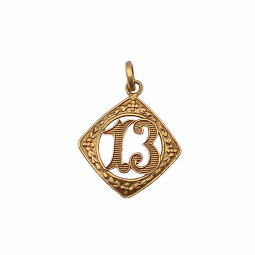 Pendentif Pendentif or jaune motif losange « 13 » 58 Facettes