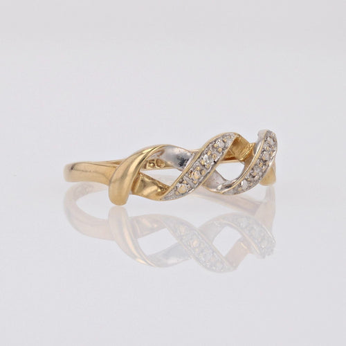 Bague 53 Bague moderne diamants 2 ors entrelacés 58 Facettes 16-344D