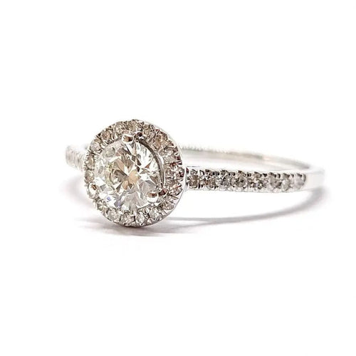 Bague Solitaire or blanc 18 carats diamants 58 Facettes