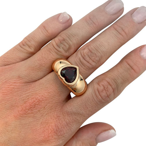 Bague 59 Bague Piaget, "Coeur", or rose, rhodolite. 58 Facettes 31256