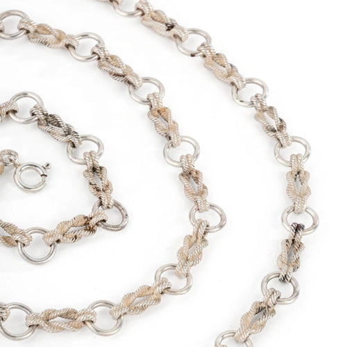 Collier Hermès - Sautoir "Audierne" Argent 58 Facettes 1