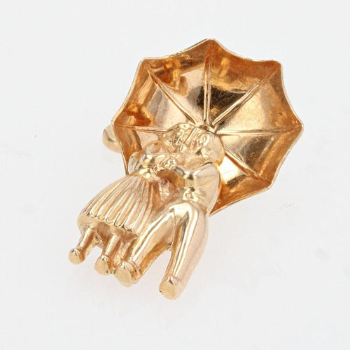 Pendentif Breloque en or couple amoureux sous un parapluie 58 Facettes CVP32
