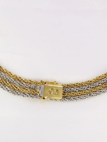 Collier Collier draperie vintage quatre rangs diamants 58 Facettes J97