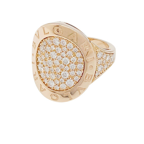Bague 52 Bague en or rose Bulgari modèle "Bulgari Bulgari", diamants. 58 Facettes 31074
