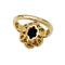Bague 55 Bague fleur en or jaune, saphir et diamants. 58 Facettes 30884