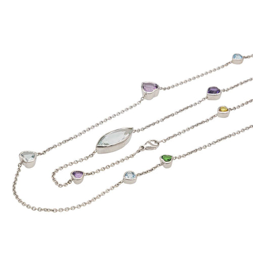 Collier Collier Sautoir Or blanc Saphir 58 Facettes 577649GD