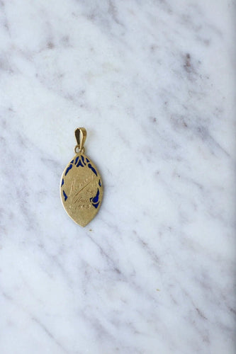 Collier Dropsy - Médaille or émail Vierge Marie 58 Facettes