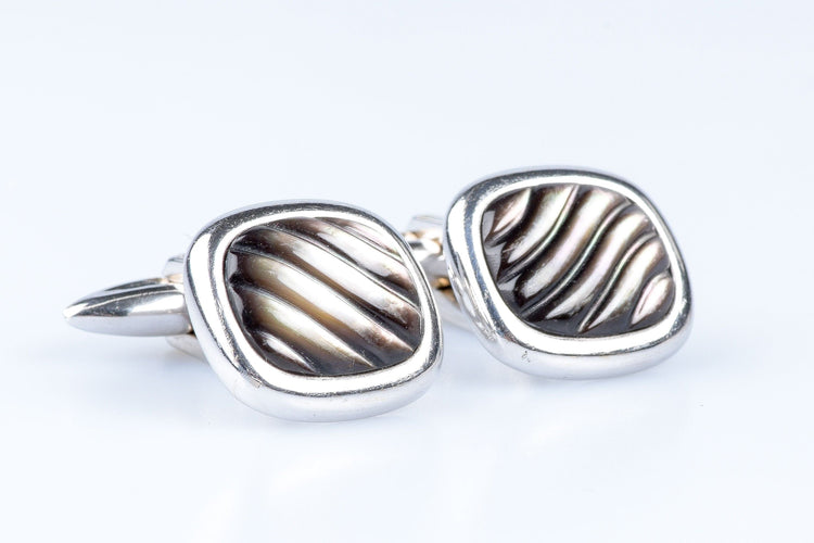 Boutons de manchette Boutons de manchette or blanc nacre 58 Facettes J5230160421-AIG5