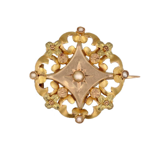 Broche Broche de col ancienne perle fine 3 ors 58 Facettes 23-274