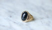 Bague 59 Bague Chevalière Saphir  cabochon 15 Ct 58 Facettes