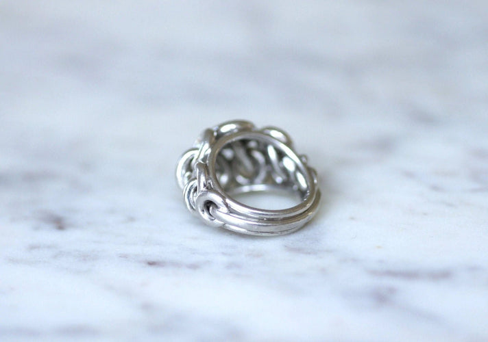 Bague Bague dôme anneaux platine 58 Facettes