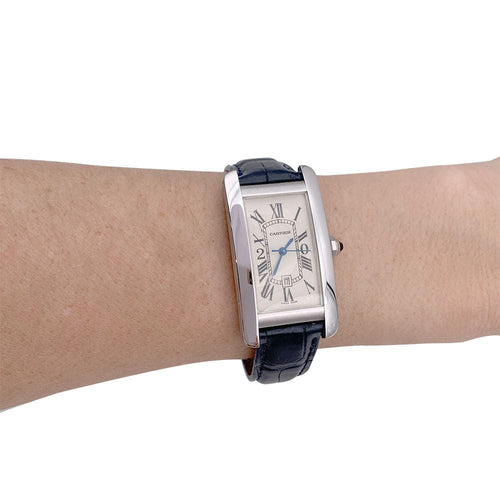 Montre Montre Cartier, "Tank Américaine", or blanc. 58 Facettes 32242