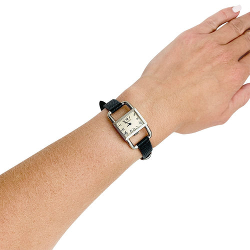 Montre Montre Jaeger Lecoultre,"Etrier", acier sur cuir. 58 Facettes 31600