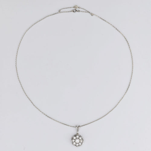 Pendentif Pendentif et sa chaine en or blanc et diamants 58 Facettes 22-528