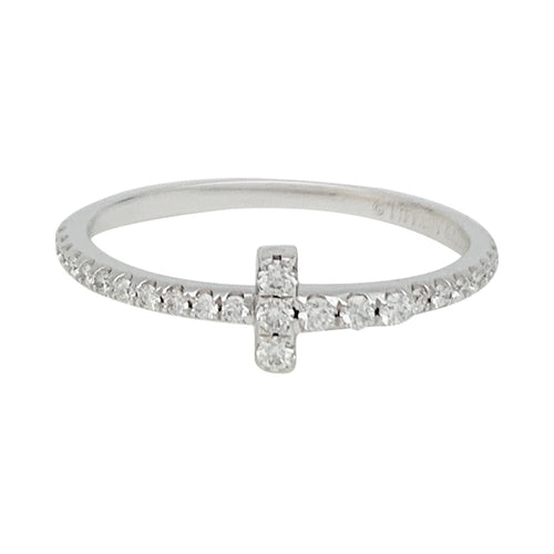 Bague 49 Bague Tiffany&Co. "Wire Tiffany T", or blanc et diamants. 58 Facettes 31185