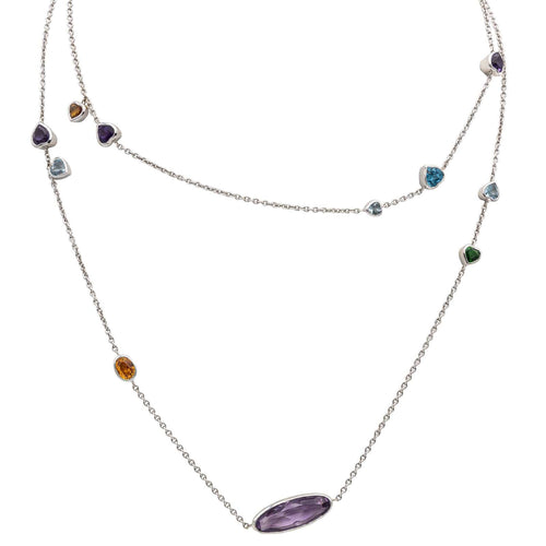 Collier Collier Sautoir Or blanc Saphir 58 Facettes 577649GD