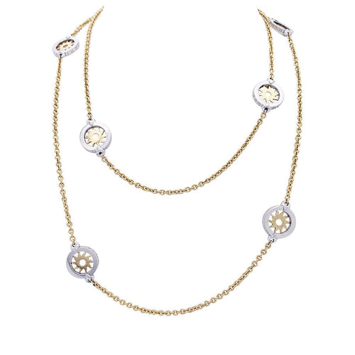 Collier Sautoir Bulgari "Tondo Sun" or jaune, acier. 58 Facettes 33535