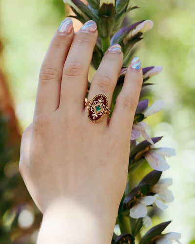 Bague Bague en or jaune et calcédoine 58 Facettes 19780