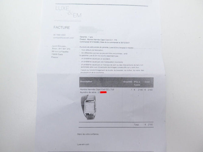 Montre vintage montre HERMES cape cod double tour cc1.710 40 mm acier automatique 58 Facettes 253605