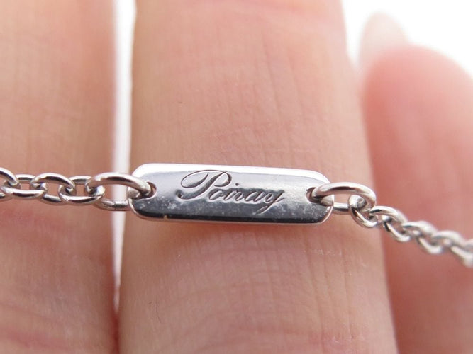 Collier collier POIRAY coeur entrelace mm chaine forcat or blanc 18k 58 Facettes 258177