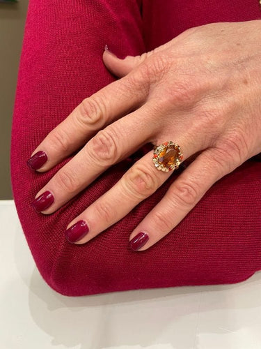 Bague BAGUE ANCIENNE CITRINE ET CORAIL 58 Facettes 047081