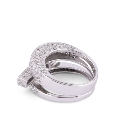 Bague Bague or gris, diamants 58 Facettes 1