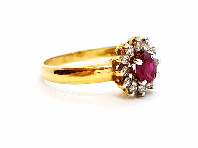 Bague 56 Bague Or jaune Rubis 58 Facettes 06332CD