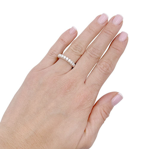 Bague 52 Alliance tour complet or blanc, diamants. 58 Facettes 33230