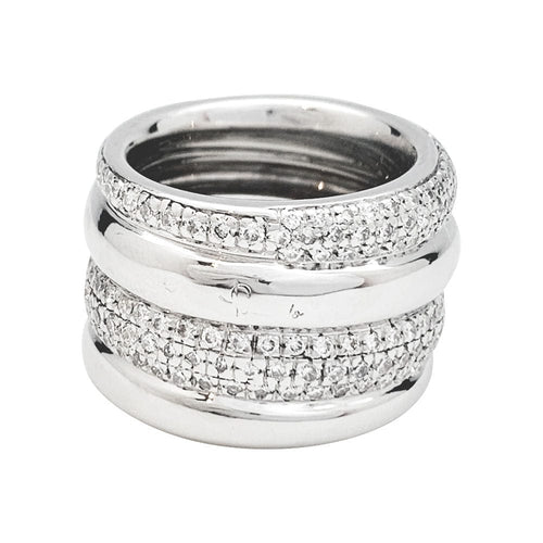 Bague 54 Bague Pomellato, "Tubolare", or blanc, diamants. 58 Facettes 31108