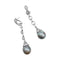 Boucles d'oreilles Boucles d'oreilles pendantes en or blanc, diamants et perles. 58 Facettes 33494