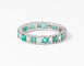 Bague Alliance en diamant et émeraudes sur or gris 58 Facettes