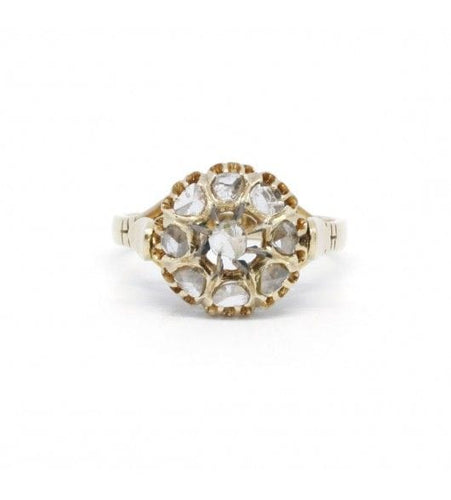 Bague 62 / Jaune et blanc / Or 750‰ et Argent 925‰ Bague Marguerite Diamants 58 Facettes 220603R