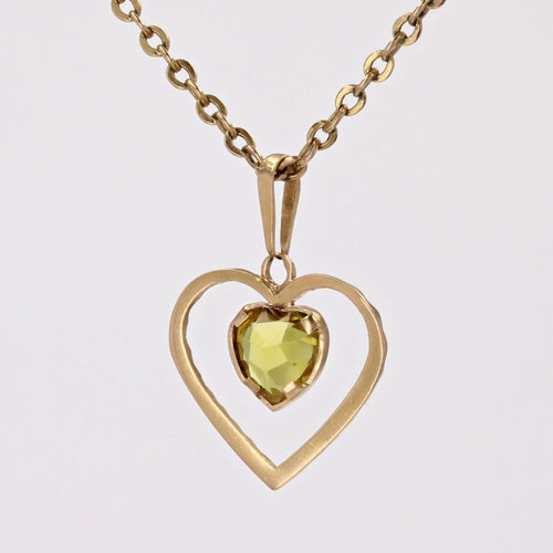 Pendentif Pendentif coeur pierre jaune 58 Facettes 14-332A