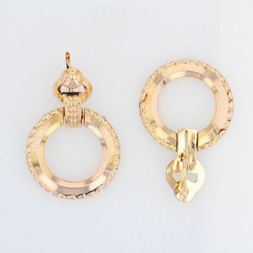 Boucles d'oreilles Boucles d'oreilles anciennes en or rose pendantes 58 Facettes 21-741