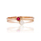 Bague 54 Fine bague Toi et Moi or rose perle et grenat 58 Facettes 23-080