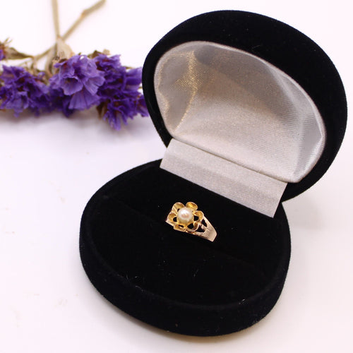 Bague Bague Marguerite, or jaune, perle 58 Facettes