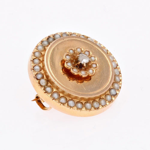 Broche Broche ancienne or rose perles fines et diamant 58 Facettes CVBR43