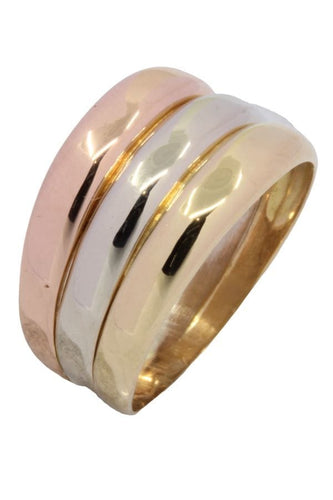 Bague 52 BAGUE TRIPLE JONC 3 ORS 58 Facettes 051431