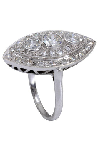 Bague MARQUISE DIAMANTS STYLE ART-DÉCO 58 Facettes 061211