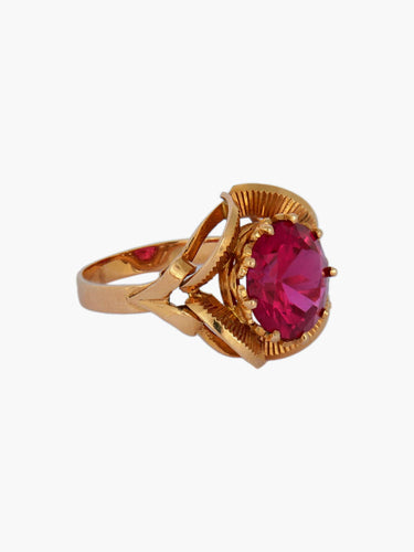 Bague Bague ancienne, pierre rose 58 Facettes