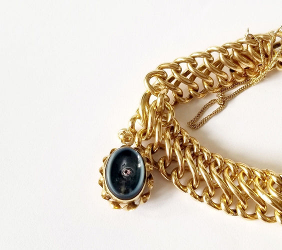 Bracelet Bracelet maille américaine or jaune et breloques 58 Facettes