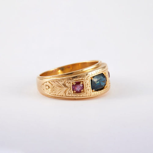 Bague 62 Bague jonc Homme Rubis Saphirs 58 Facettes