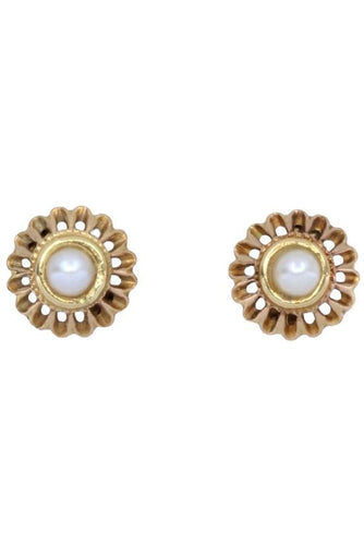 Boucles d'oreilles CLOUS ANCIENS PERLES 58 Facettes 059461