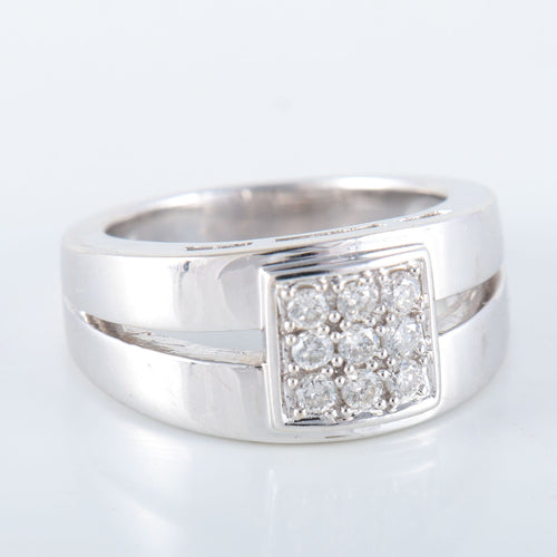 Bague 52 Bague Double or blanc Diamants 58 Facettes 8392