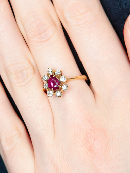 Bague 52 Bague Marguerite Rubis et Diamants 58 Facettes