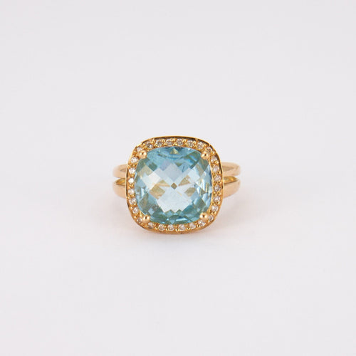 Bague 62 Bague Cocktail Topaze bleue 58 Facettes